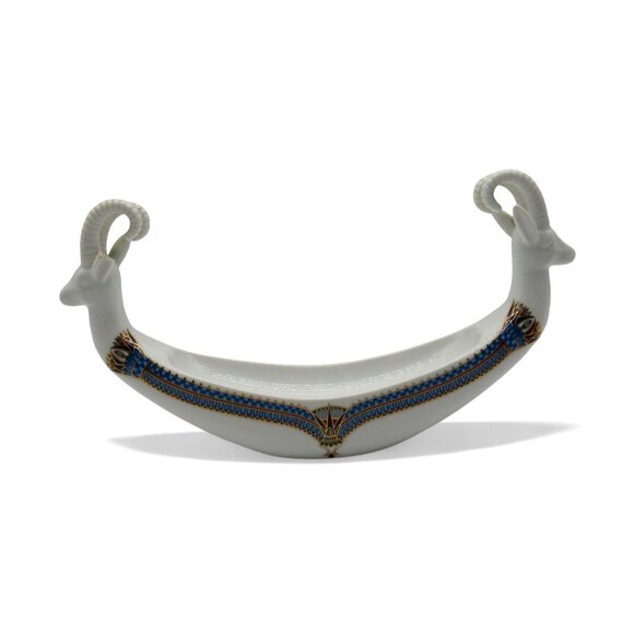 ELIZABETH ARDEN Pharaohs Rams Head Boat Vanity Dish Vintage 10" - Picture 11 of 11